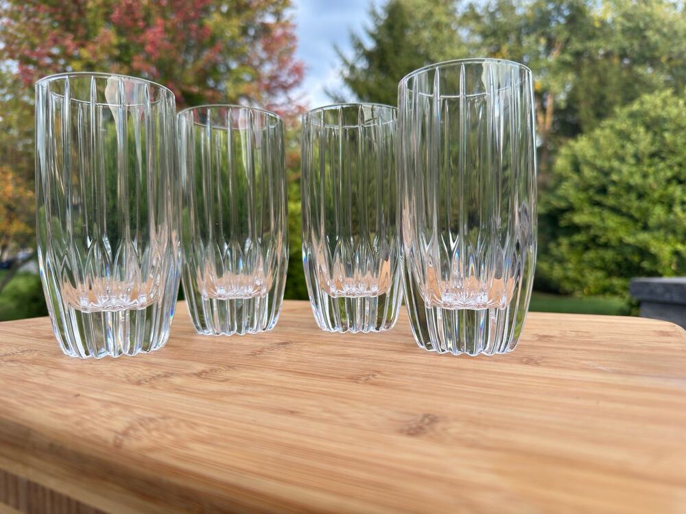 Mikasa Park Lane Crystal 10 oz Highball Tumbler Glasses 5 5/8"~Set Of 4
